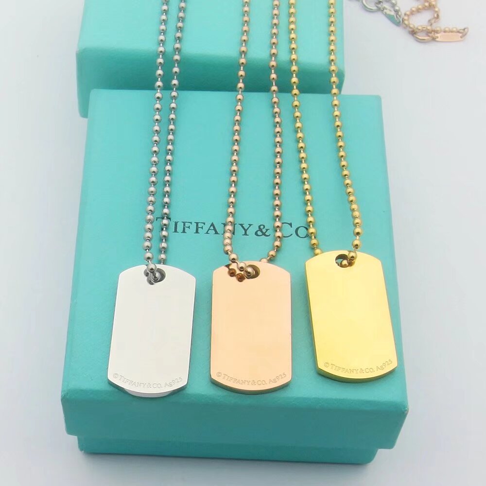 18K Tiffany & Co. 1837 Makers I.D. Tag Pendant Necklace