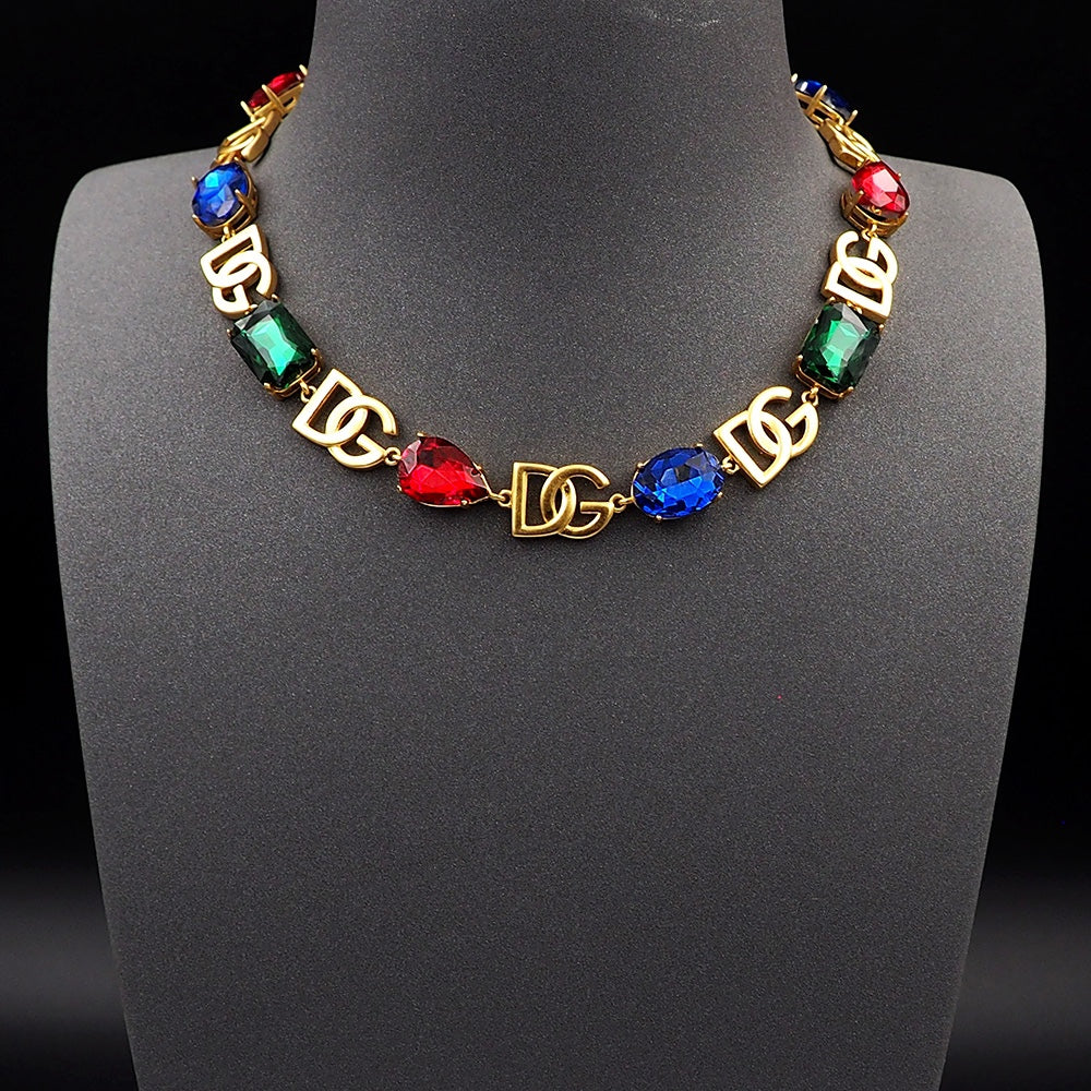 18K Dolce & Gabbana DG Crystals Choker Necklace