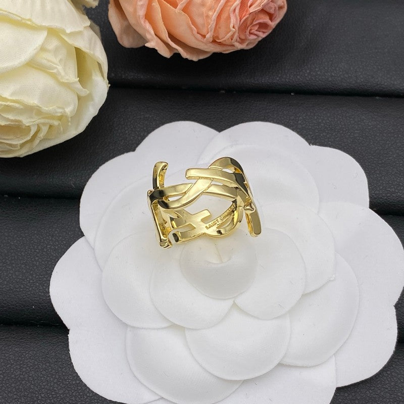18K Saint Laurent YSL Gold Ring