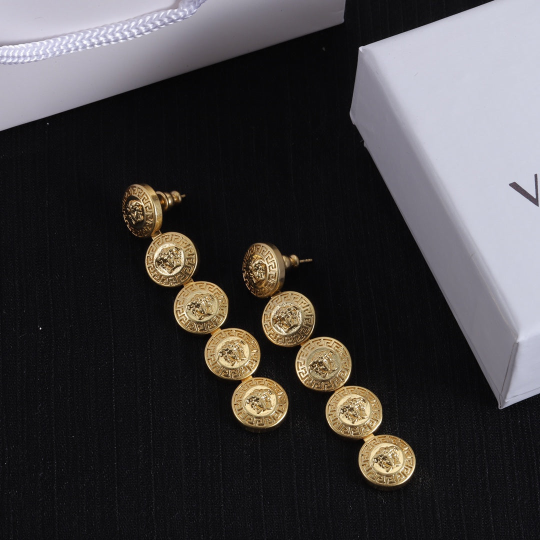 18K Versace Long Earrings