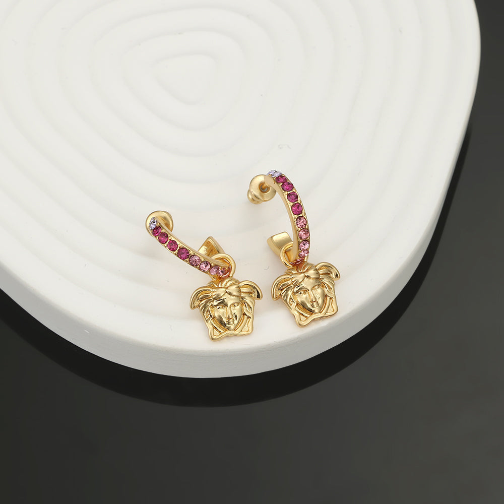 18K Versace Pink Crystals Earrings