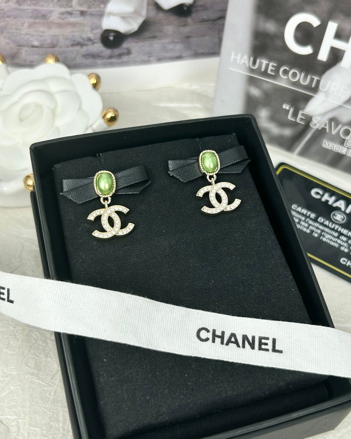 18K Chanel Bow Earrings