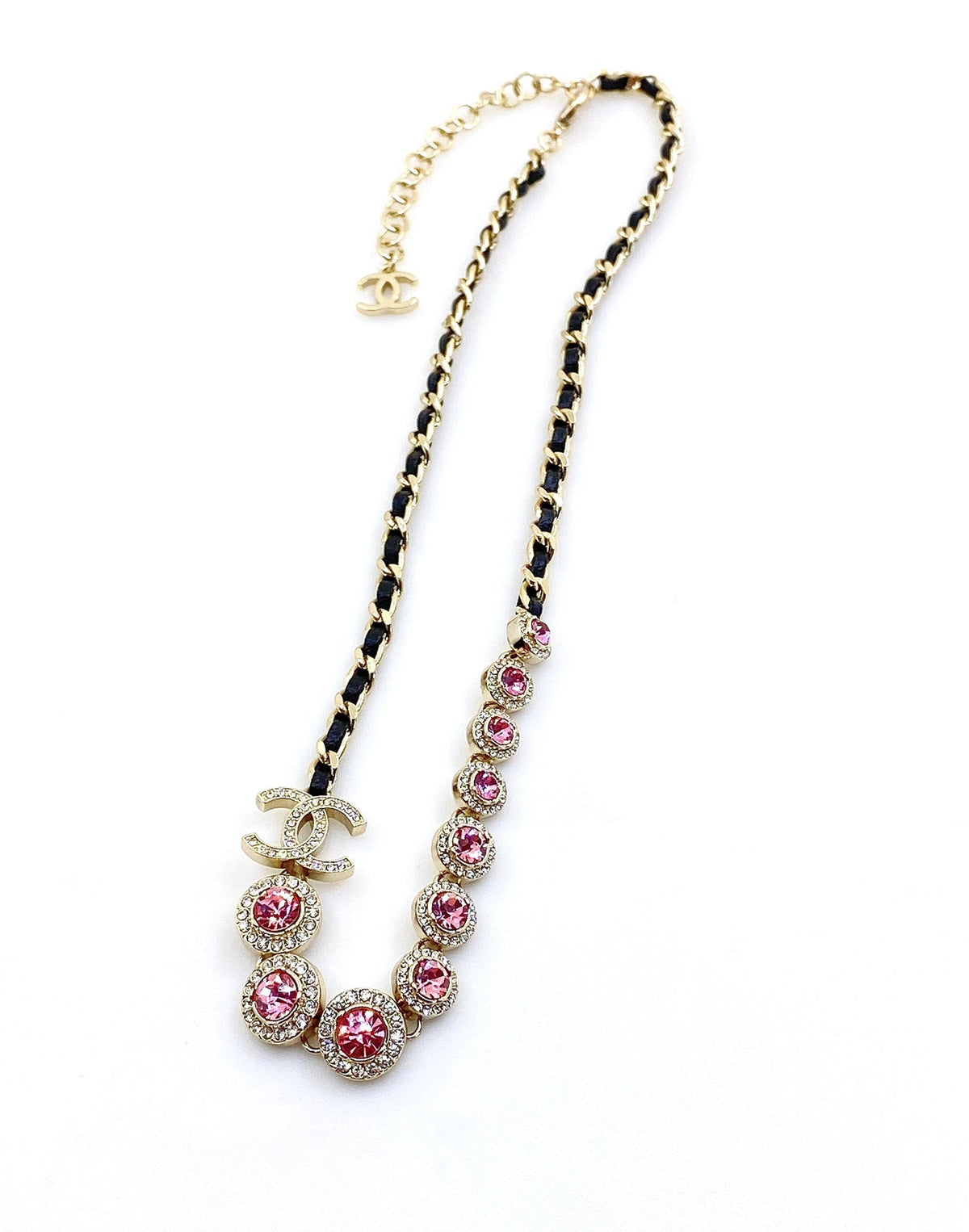 18K Chanel Leather Choker Necklace