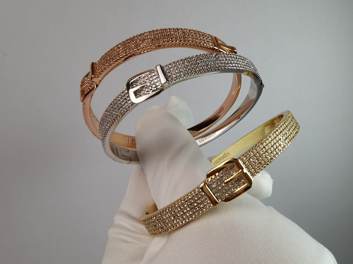 18K Kelly Diamond Vintage Hermès Bracelet