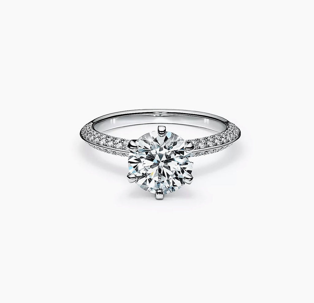 18K Tiffany & Co. Pave Tiffany Setting Engagement Ring