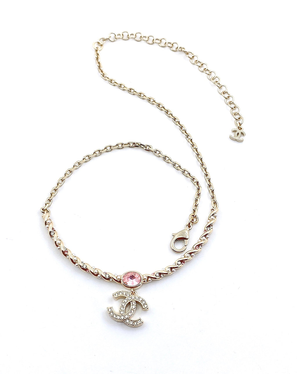 18K Chanel Pink Crystal Necklace