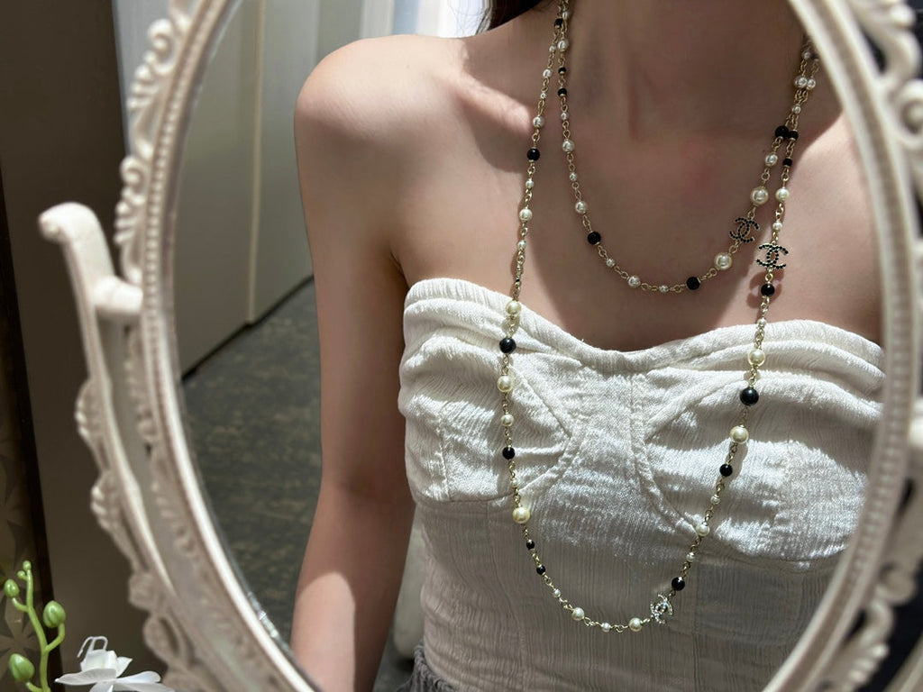 18K Chanel 24S Long Pearls Necklace