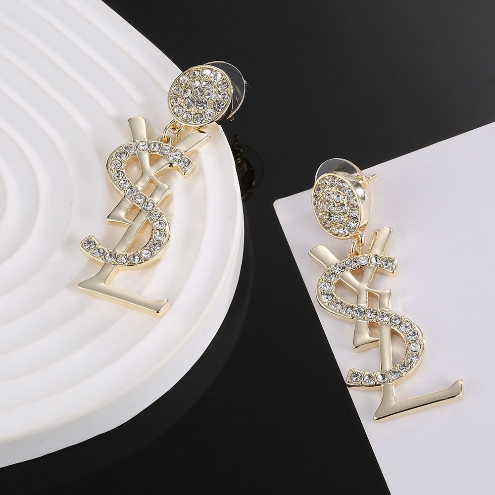 18K Saint Laurent YSL Diamonds Earrings