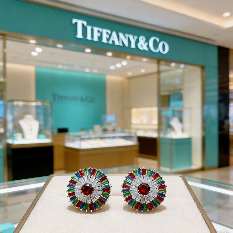 18K Tiffany & Co. Color Crystal Earrings