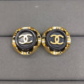 18K Chanel Black Earrings