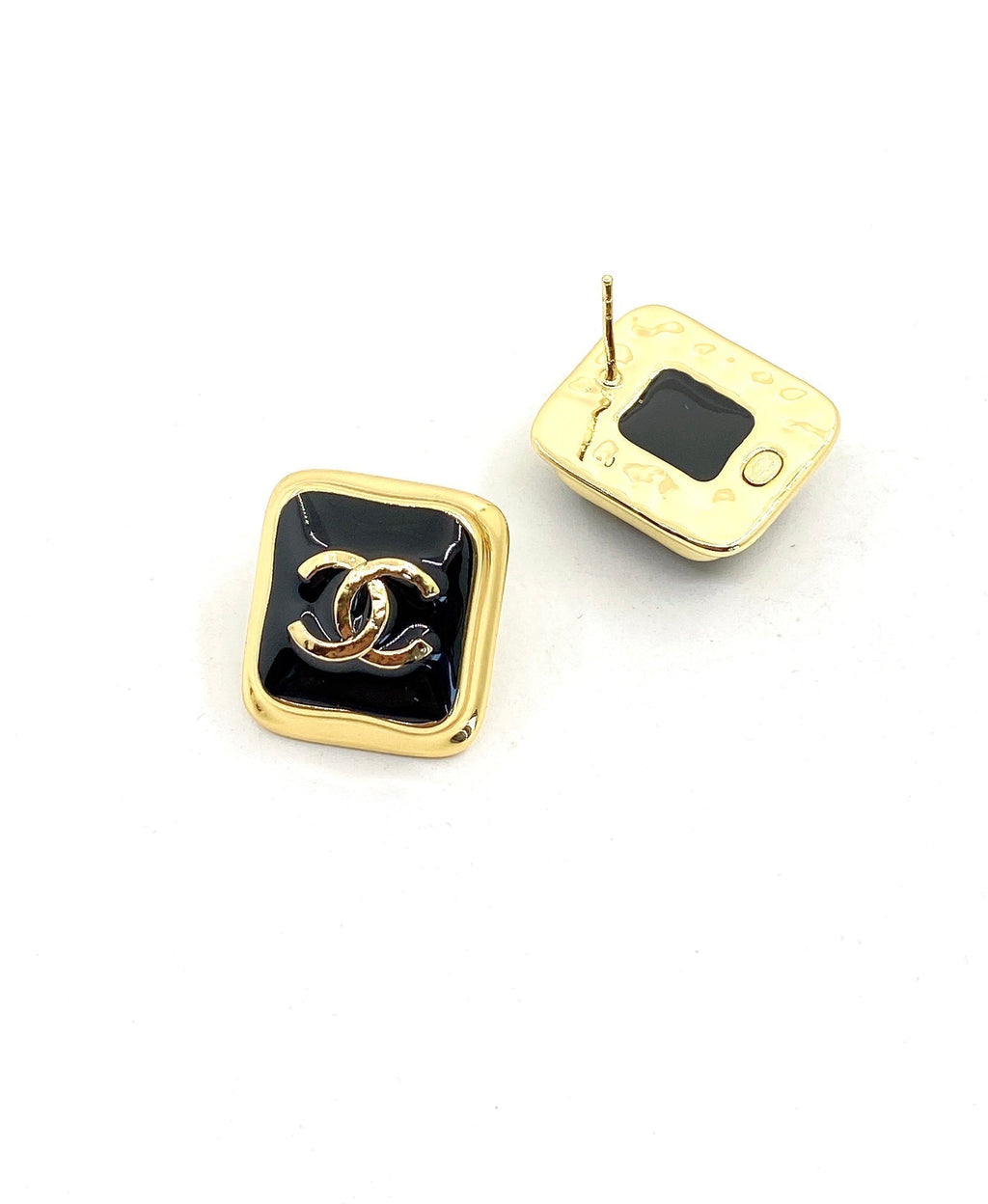 18K Square Chanel Earrings