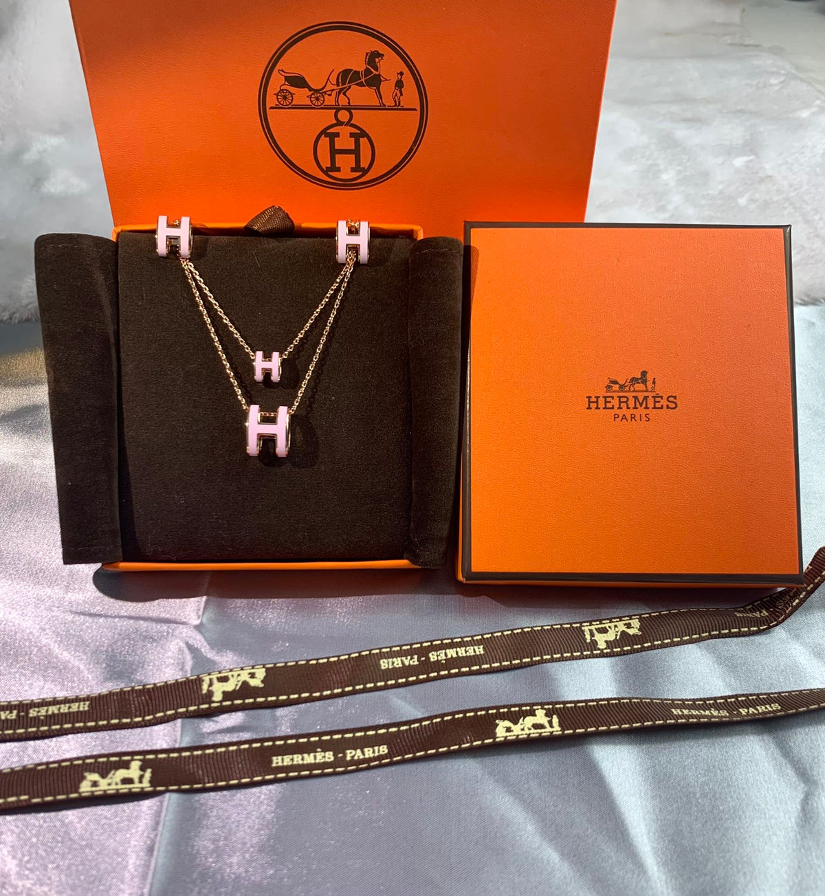 18K Mini Pop Hermès Pink Necklace