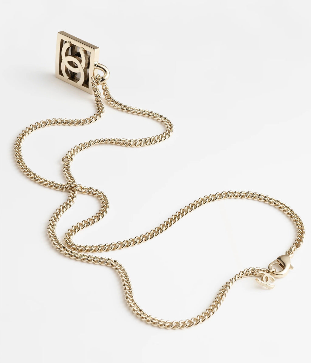 18K Chanel Square Logo Necklace