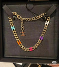 18K Chanel Color Logo Chain Necklace
