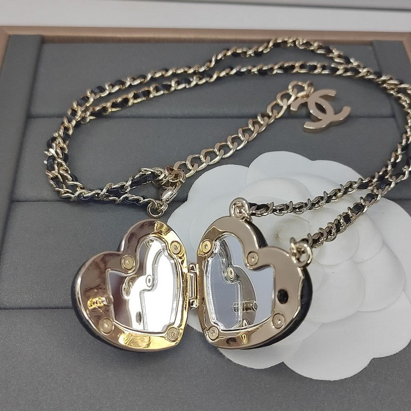 18K Chanel Black Heart Gold Necklace