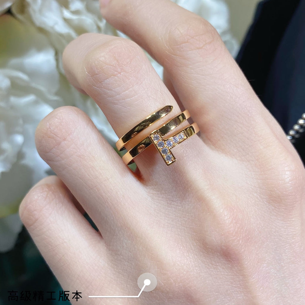 18K Tiffany & Co. Diamond Square Ring