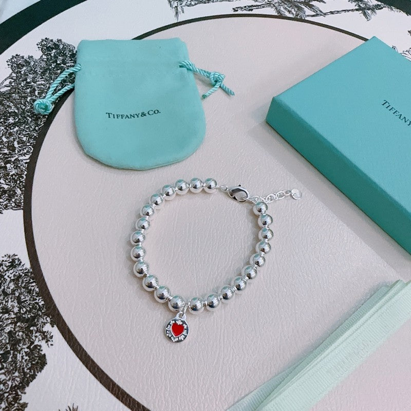 18K Return to Tiffany & Co. Red Heart Bead Bracelet