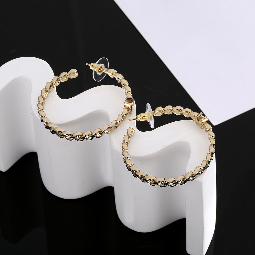 18K Chanel Crystal Earrings