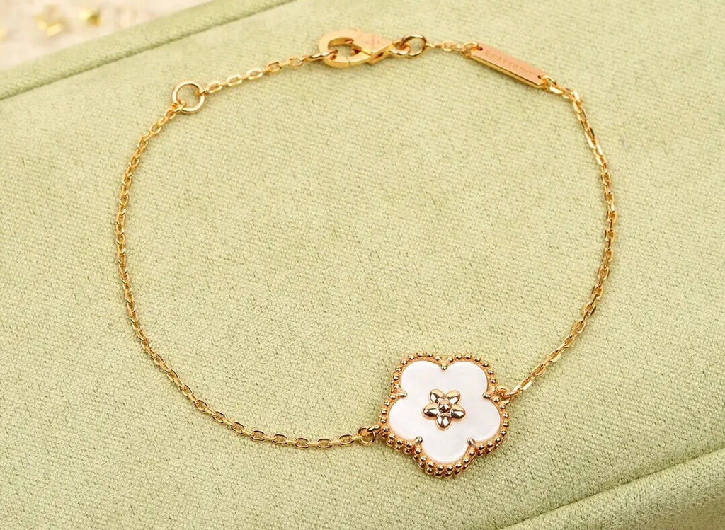 18K Van Cleef & Arpels Lucky Spring Plum Blossom Bracelet