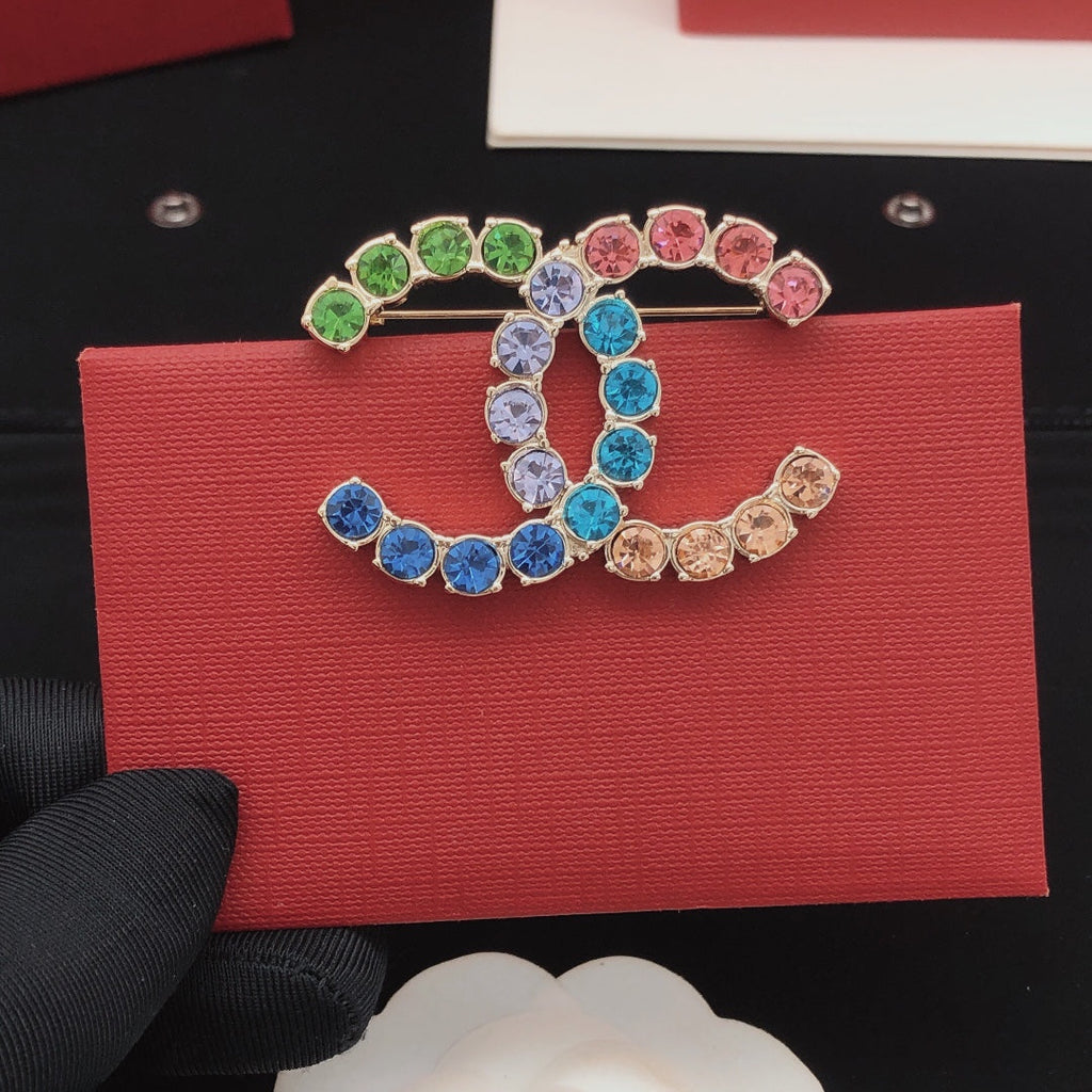 18K Chanel Color Crystals Brooch