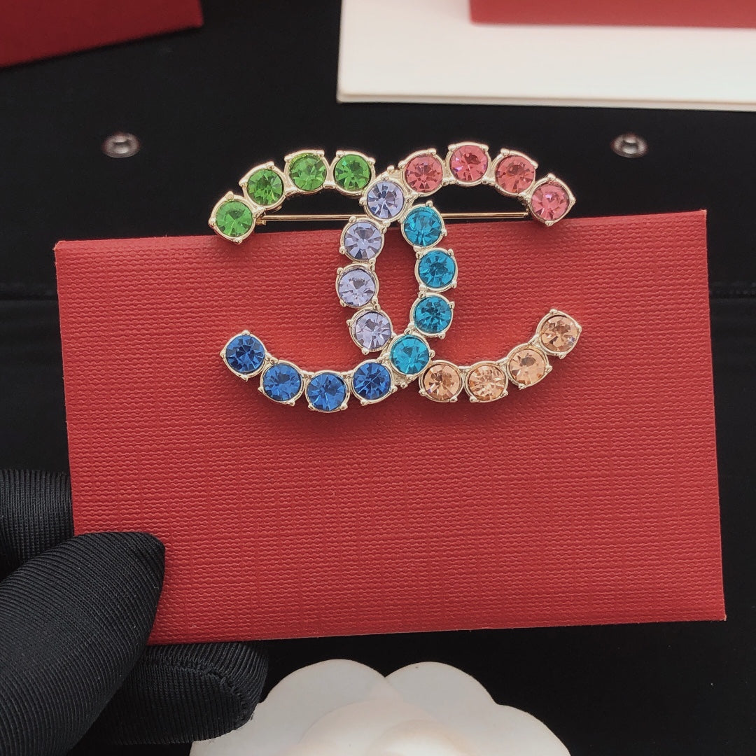 18K Chanel Color Crystals Brooch