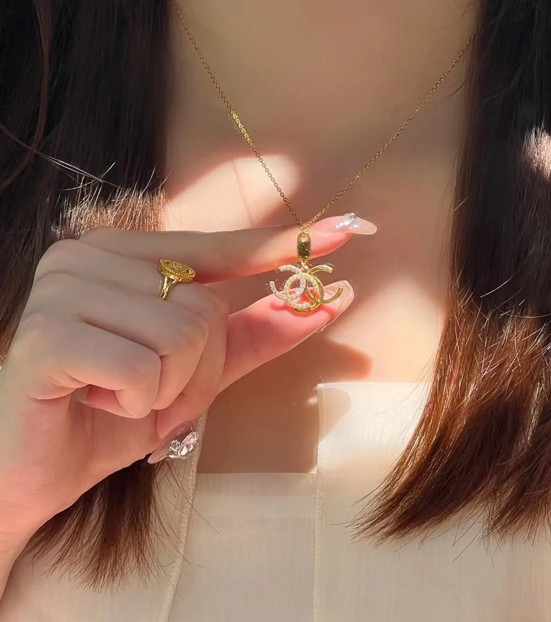 18K Chanel Diamond Long Necklace