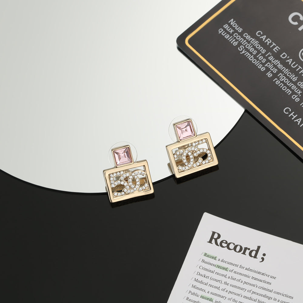 18K Chanel Square Diamond Earrings
