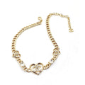 18K Chanel Heart Diamonds Chain Necklace