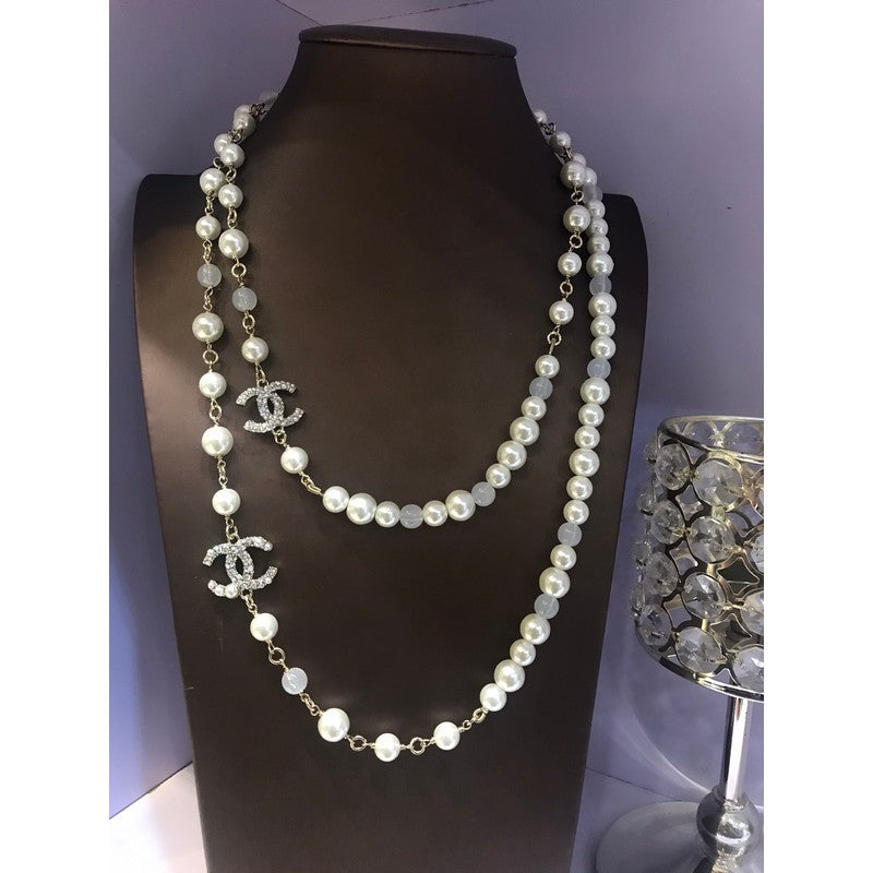 18K Chanel Long Pearl Necklace