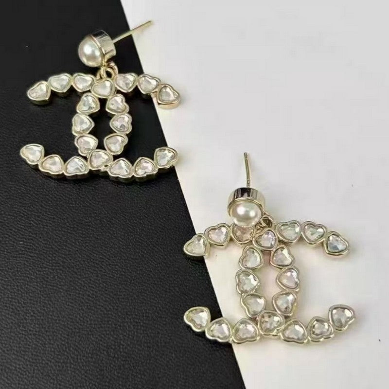 18K Chanel Pearl & Crystal Earrings