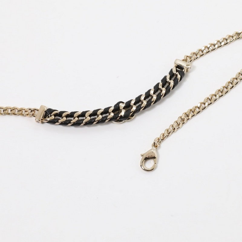18K Chanel Vintage Gold Leather Necklace