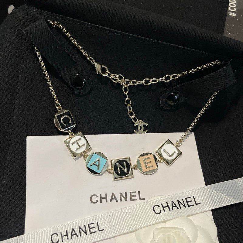18K Chanel Color Logo Choker Necklace