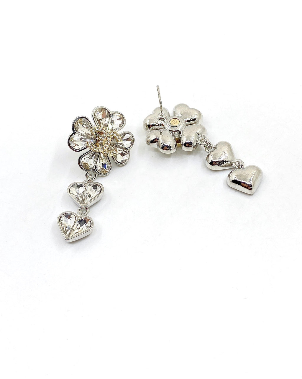 18K Chanel Crystal Flower Earrings