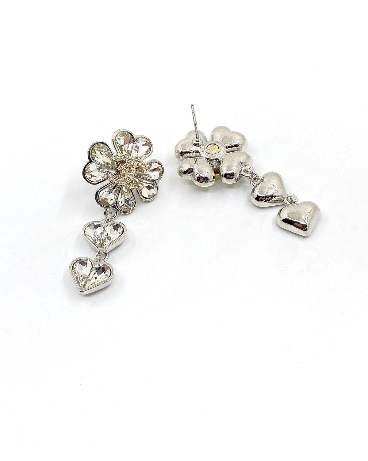 18K Chanel Crystal Flower Earrings