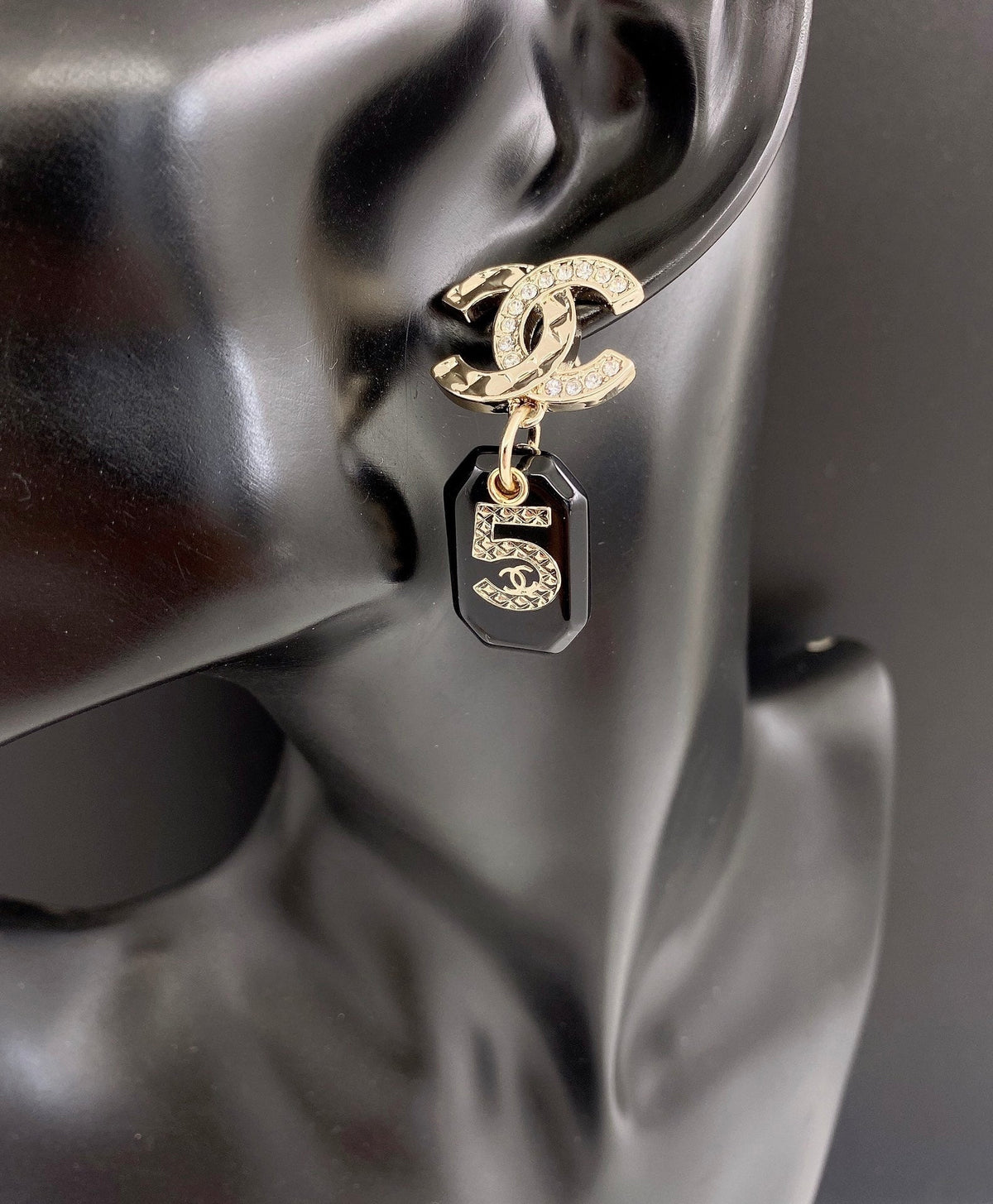 18K Chanel No.5 Perfume Bottle Earrings