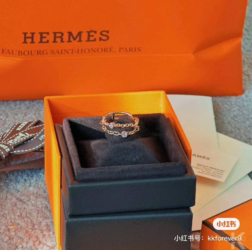 18K Chaine D'Ancre Chaos Hermès Ring