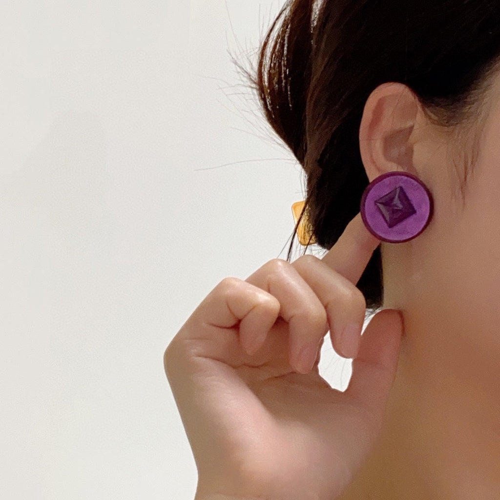 18K Vintage Chanel Purple Earrings