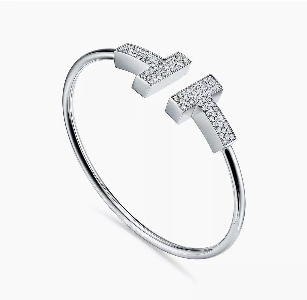18K Tiffany & Co. Wide Diamond Wire Bracelet