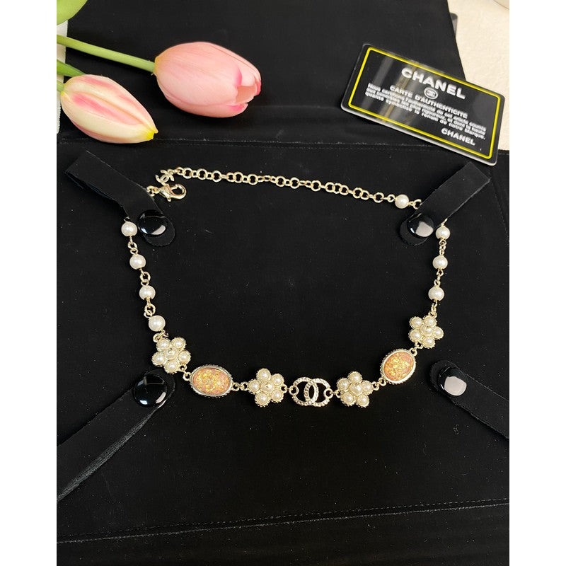 18K Chanel Black & Orange Crystal Choker Necklace
