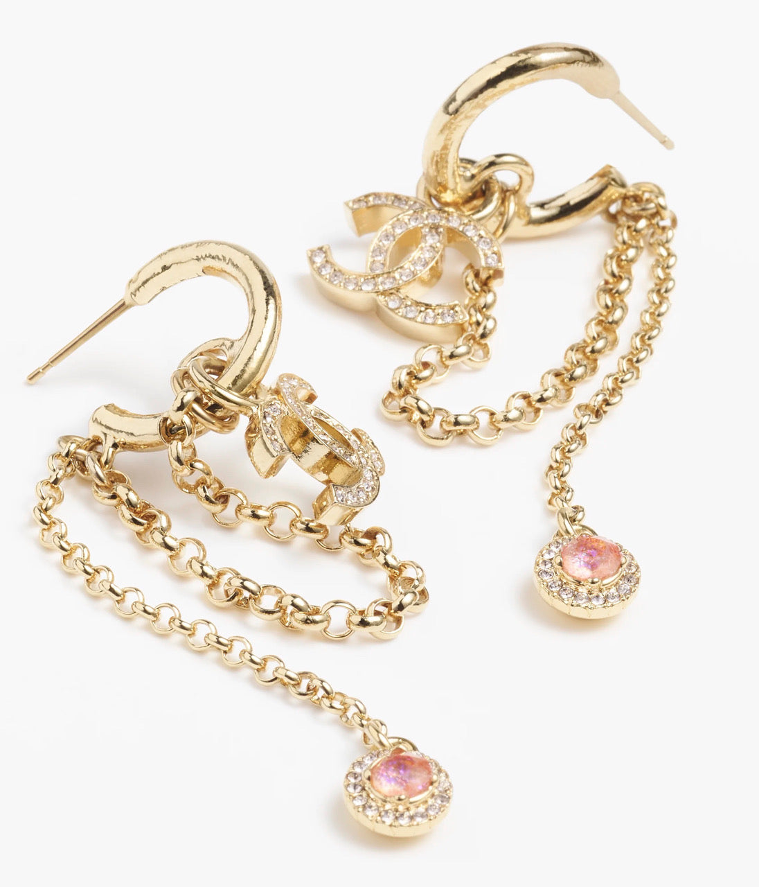 18K Chanel Tassel Crystals Earrings