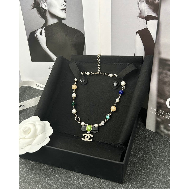 18K Chanel Crystal Bow Necklace