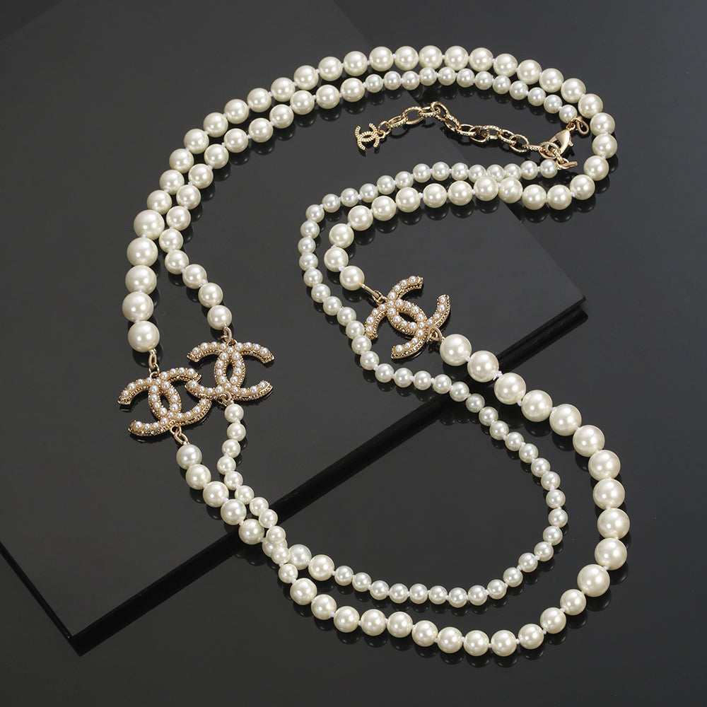 18K Chanel Long Pearls Necklace