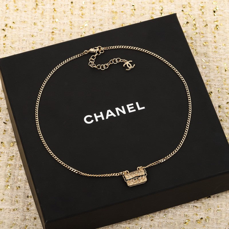 18K Chanel Bag Pendant Necklace