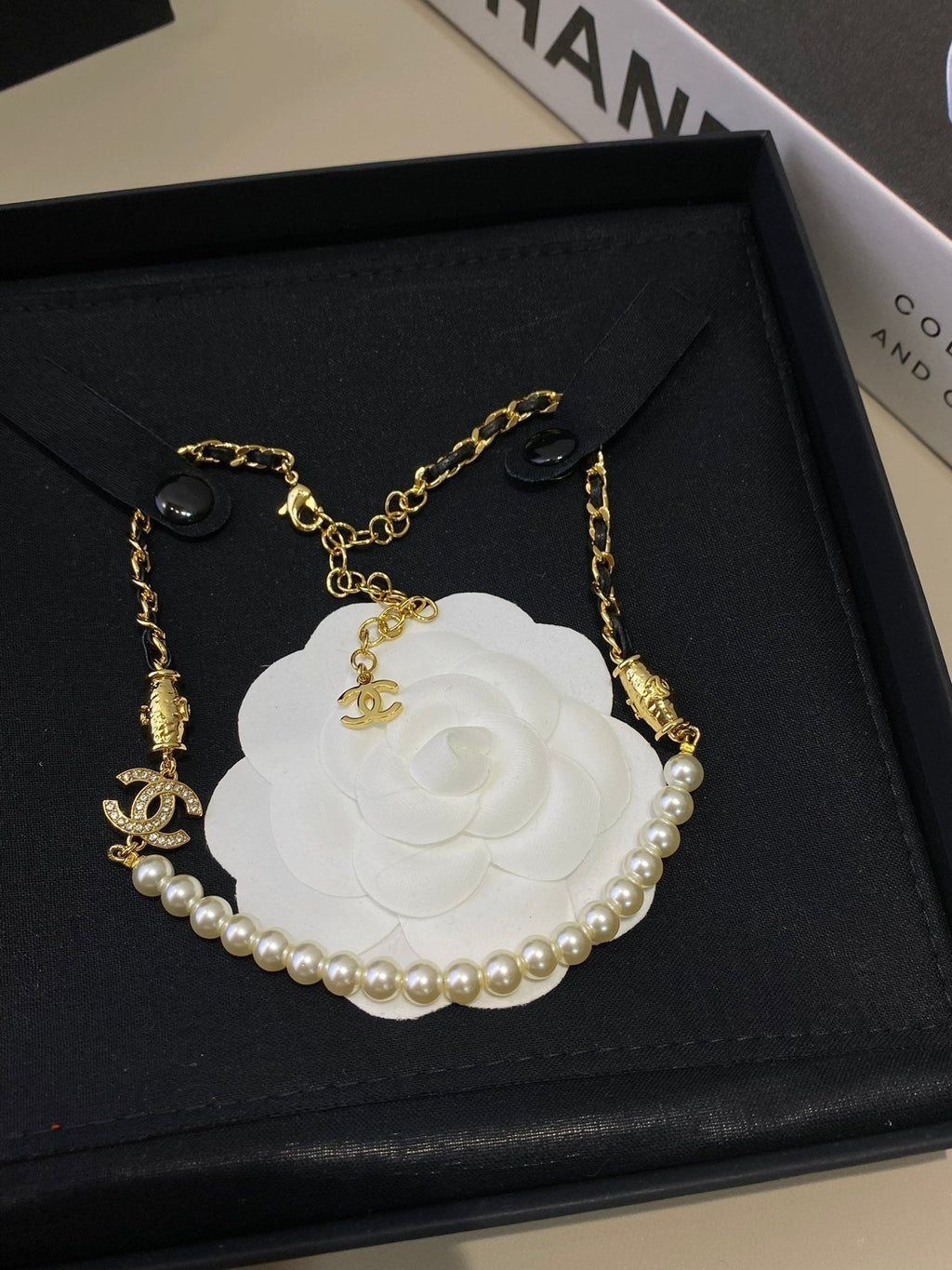 18K Chanel Pearl Chain Necklace
