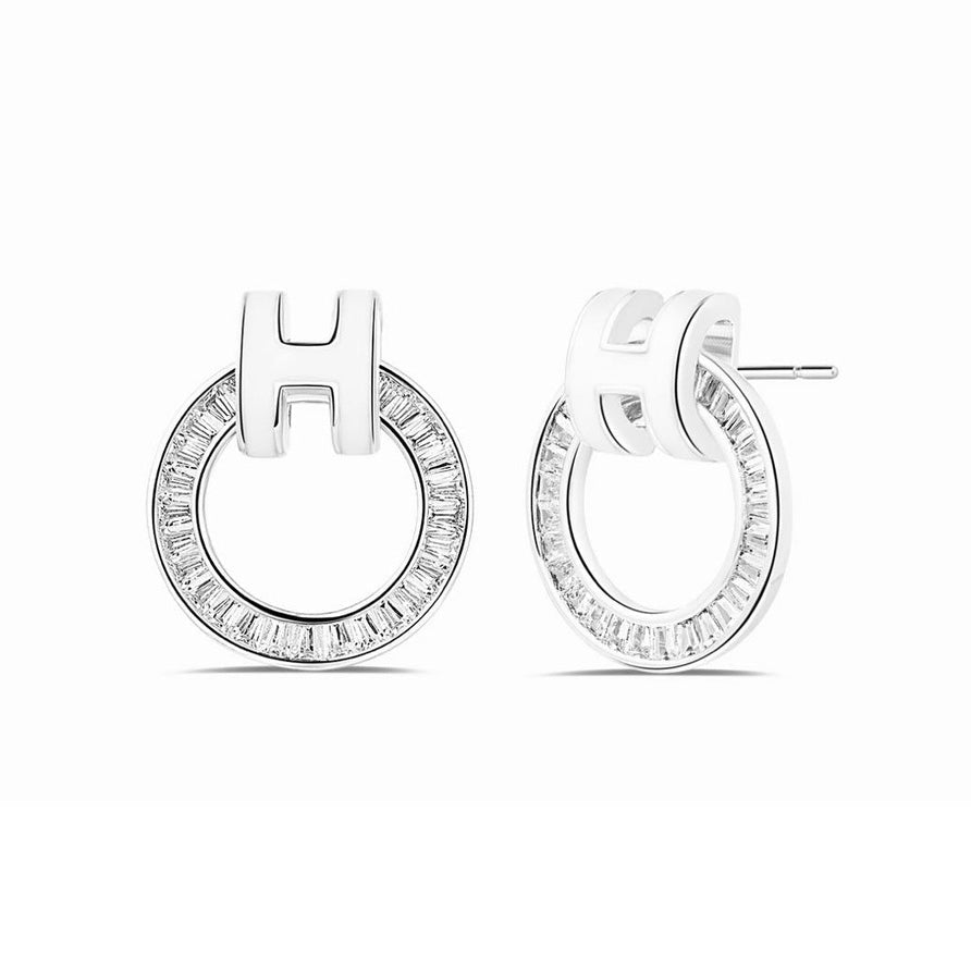 18K Clic Hermès Diamond Earrings