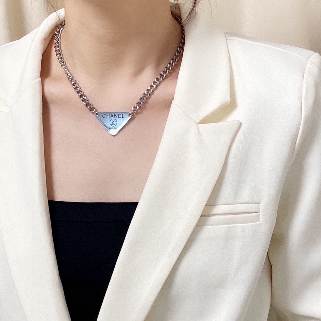 18K Chanel Triangle Necklace