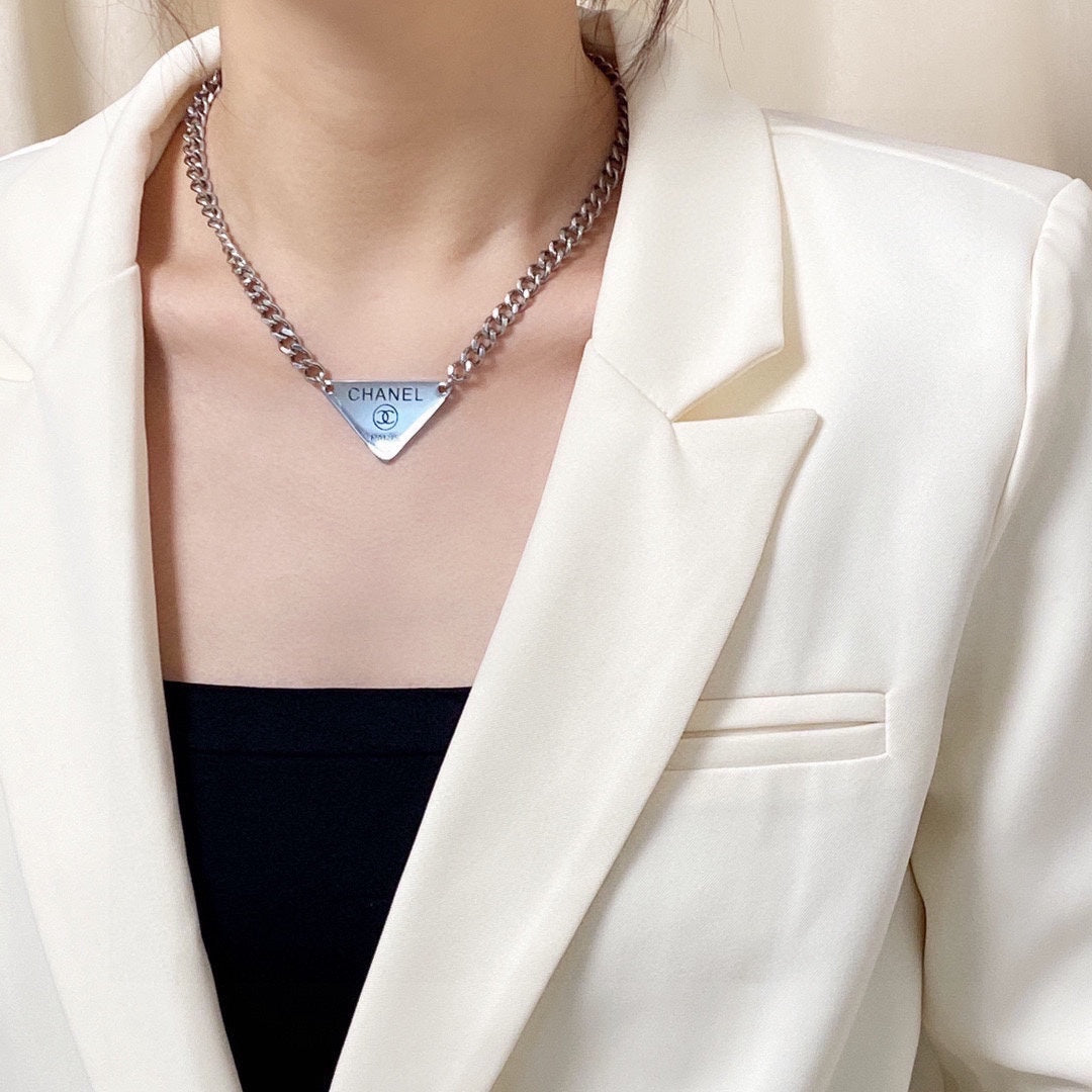 18K Chanel Triangle Necklace