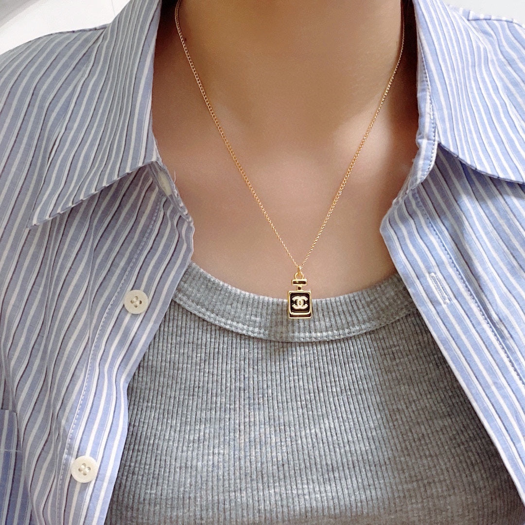 18K Chanel Perfume Bottle Necklace