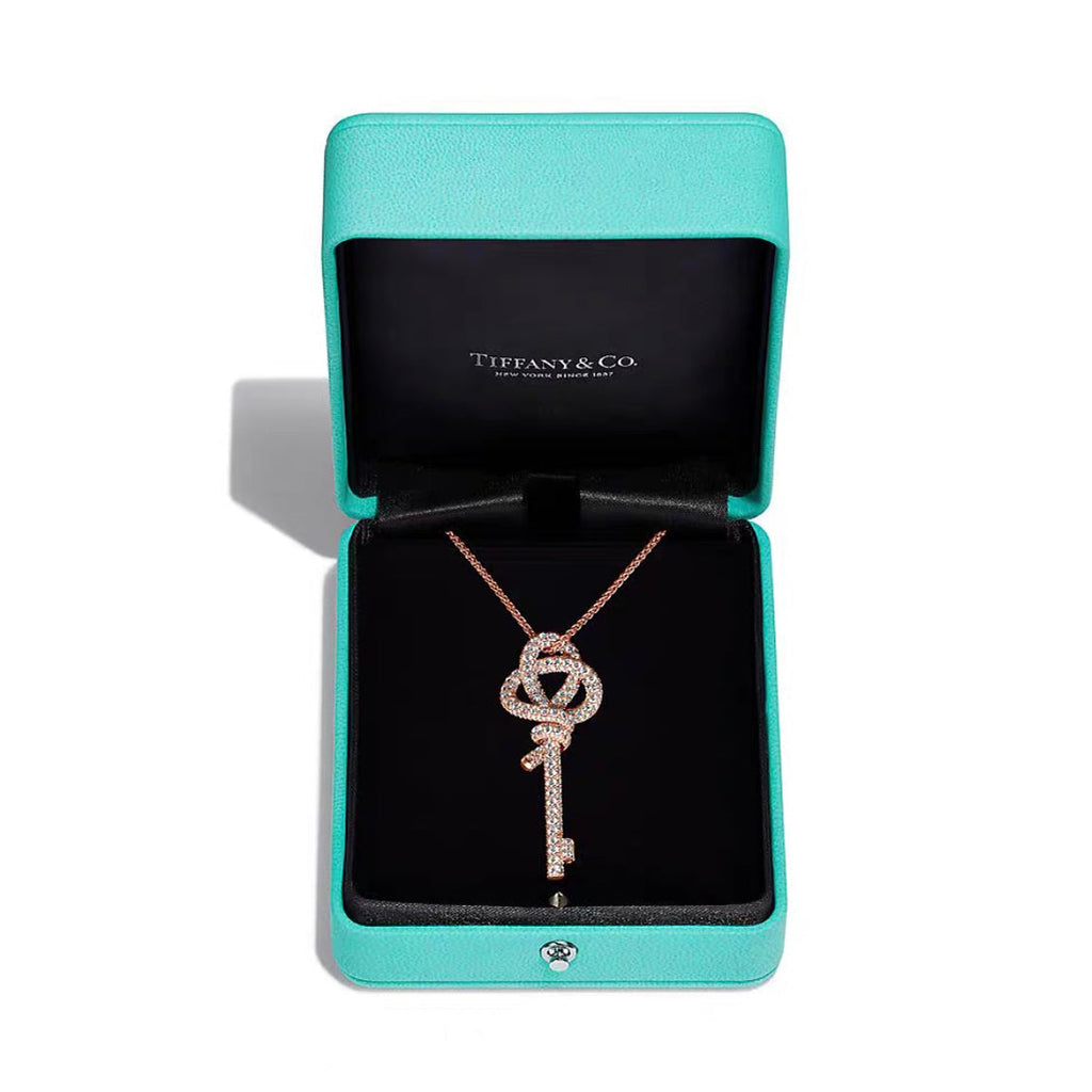 18K Tiffany & Co. Keys Woven Diamonds Large Necklace