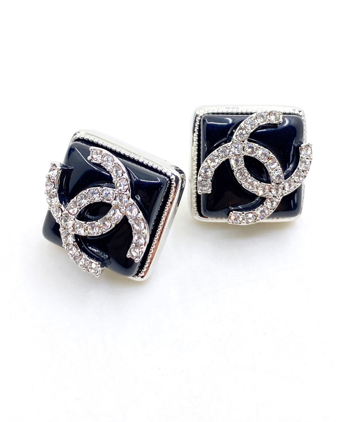 18K Chanel Square Earrings